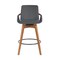 Armen Living Baylor 26" Gray Faux Leather and Walnut Wood Swivel Bar Stool LCBABAWAGR26 - alternate 5